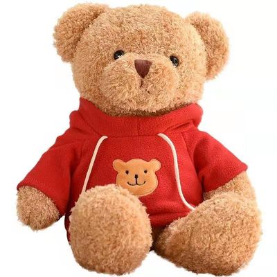 30cm κόκκινο χαριτωμένο μικρό Hoodie Teddy αντέχουν το μαξιλάρι ύπνου κοριτσιών παιχνιδιών βελούδου