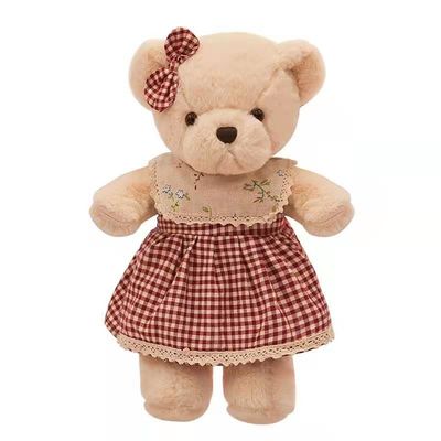Η κόκκινη φούστα για χάδια Teddy καρό αντέχει το μαλακό παιχνίδι αντέχει το cOem 30cm