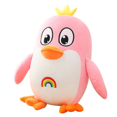Washable 20cm ρόδινο παιχνίδι βελούδου Penguin χεριών cOem για την εγχώρια διακόσμηση