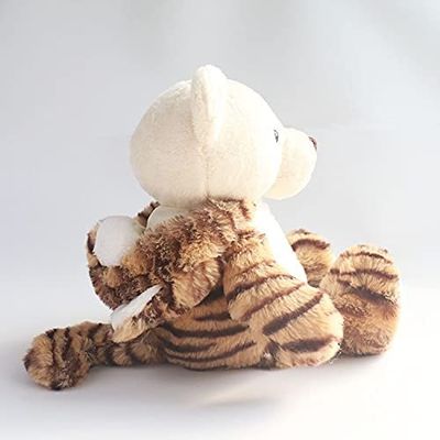 ISO9001 το κοντό βελούδο Teddy αντέχει με το αποσπάσιμο καπέλο λιονταριών