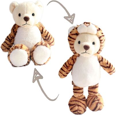 ISO9001 το κοντό βελούδο Teddy αντέχει με το αποσπάσιμο καπέλο λιονταριών