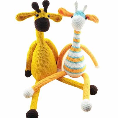 Χειροποίητο προσαρμοσμένο Giraffe χονδρικό εμπόριο μωρών πλεξίματος κουκλών τσιγγελακιών