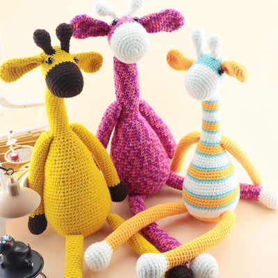 Χειροποίητο προσαρμοσμένο Giraffe χονδρικό εμπόριο μωρών πλεξίματος κουκλών τσιγγελακιών