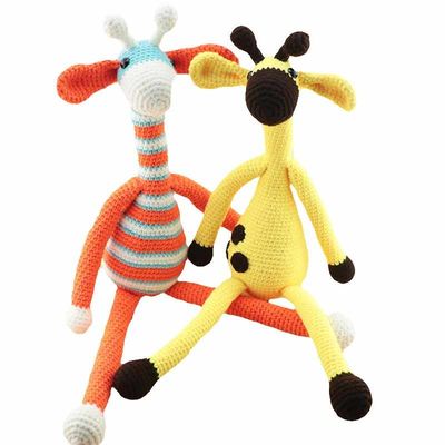 Χειροποίητο προσαρμοσμένο Giraffe χονδρικό εμπόριο μωρών πλεξίματος κουκλών τσιγγελακιών