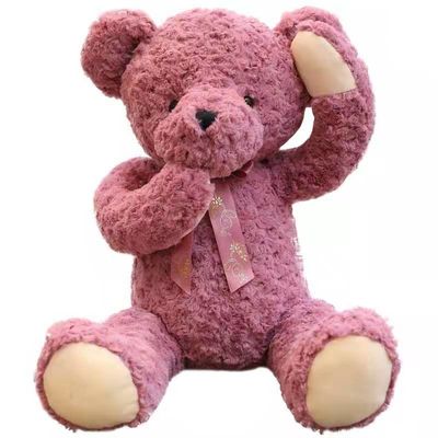 Η ροζ αγκαλιά ντροπαλό Teddy ύπνου κοριτσιών αντέχει τη μικρή χαριτωμένη κούκλα 85cm κουρελιών παιχνιδιών βελούδου